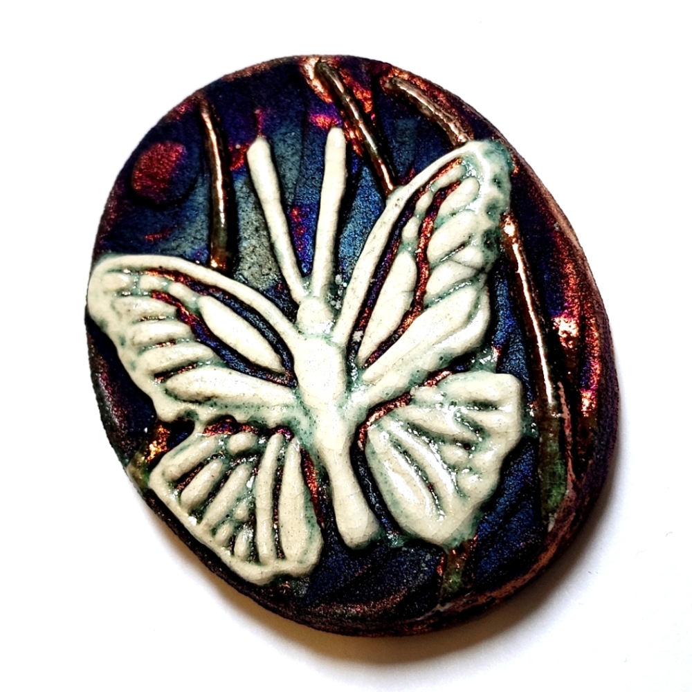 Butterfly Stone Raku Pottery